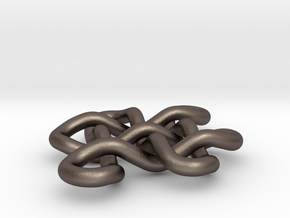 Endless Knot 2 in Polished Bronzed Silver Steel