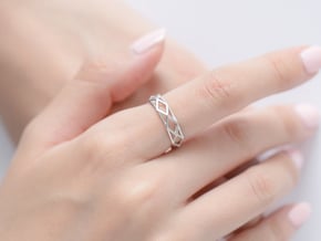 Unique Triangle Ring in Polished Silver