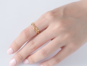 Unique Triangle Ring in 14K Yellow Gold