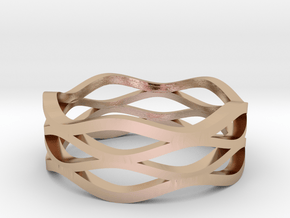 Wave Ring in 14k Rose Gold Plated Brass