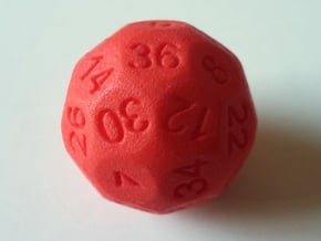 D36 Sphere Dice in Red Processed Versatile Plastic