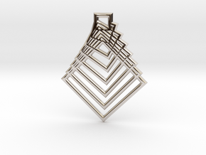 Square in Rhodium Plated Brass