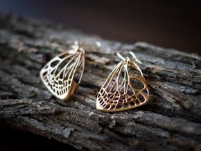 Butterfly Earrings (S)  in Natural Bronze