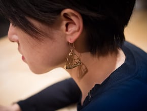 Butterfly Earrings (S)  in Polished Brass