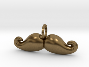Mustache Pendant v2 in Natural Bronze