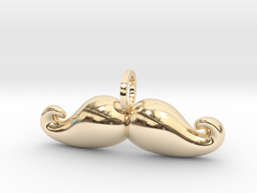 Mustache Pendant v2 in 14K Yellow Gold