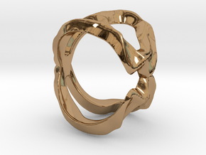 Mind generated ring - my idea of love in Polished Brass: Small