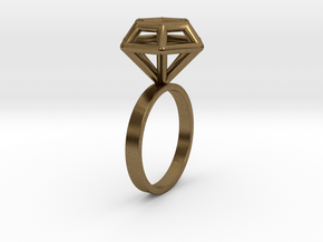 Wireframe Diamond Ring (size 6) in Natural Bronze