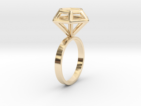 Wireframe Diamond Ring (size 6) in 14K Yellow Gold