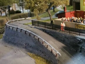 N Scale Guard Rail 3x200mm in Smooth Fine Detail Plastic