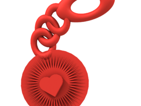 Bright Heart Key Chain in Red Processed Versatile Plastic