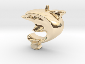 Dolphin in 14k Gold Plated Brass