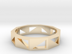 Triangle Pattern Ring in 14k Gold Plated Brass