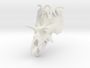 Kosmoceratops Earrings in White Natural Versatile Plastic