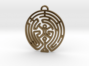 Westworld Maze Pendant in Polished Bronze