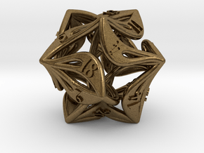 Curlicue 20-Sided Dice in Natural Bronze