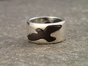 Bird Ring-Bird (buy with Bird Ring - Sky) in Polished Silver: 7 / 54