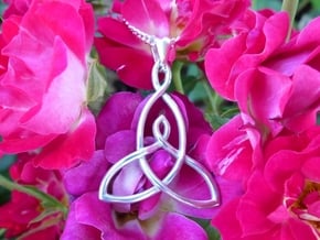 Mother And Child Knot Pendant in Polished Silver: Medium
