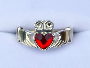 Claddagh With Gems Size 7 - NO GEMS in Polished Silver
