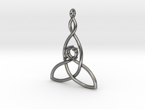 Mother And Child Knot with mount for gem in Polished Silver