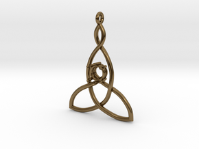 Mother And Child Knot with mount for gem in Polished Bronze