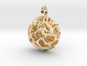 Fossil Acritarch Cymatiosphaera Pendant in 14K Yellow Gold