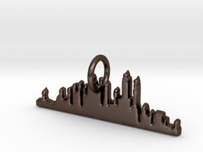 New York Skyline Pendant in Polished Bronze Steel