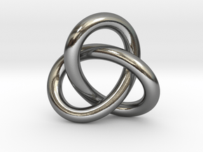 Robust Large Trefoil Knot Pendant in Polished Silver