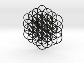 Knotted Flower Of Life Pendant in Black Natural Versatile Plastic