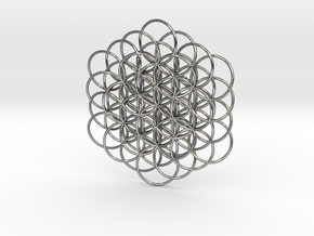 Knotted Flower Of Life Pendant in Polished Silver
