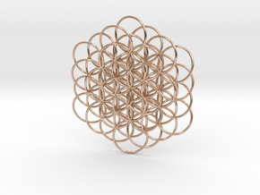 Knotted Flower Of Life Pendant in 14k Rose Gold Plated Brass