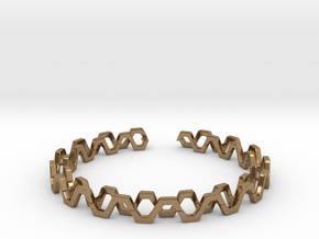 Honey Lines, Bracelet Medium Size d=65mm in Natural Brass: Medium