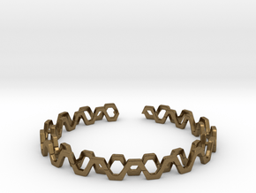 Honey Lines, Bracelet Medium Size d=65mm in Natural Bronze: Medium