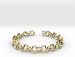 Honey Lines, Bracelet Medium Size d=65mm in 18k Gold Plated Brass: Medium