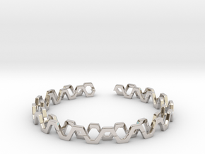 Honey Lines, Bracelet Medium Size d=65mm in Platinum: Medium