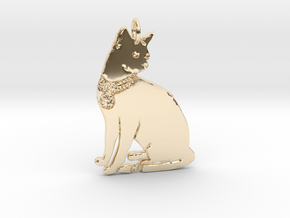 Lucky Cat Pendant in 14K Yellow Gold