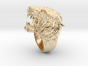 Tiger Ring s 7.5 in 14k Gold Plated Brass: 7.5 / 55.5