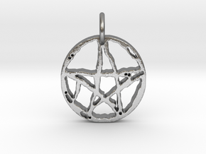 Rugged Pentacle 1 Keychain by Gabrielle in Natural Silver
