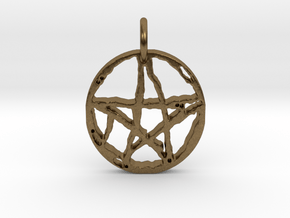 Rugged Pentacle 1 Keychain by Gabrielle in Natural Bronze