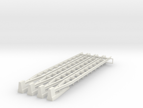 [4st] Overgang Barrier Naar Geleiderail 1:87 (H0) in White Natural Versatile Plastic