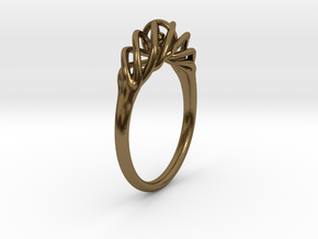 Twisted Ring Sizes 6-13 in Polished Bronze (Interlocking Parts): 6 / 51.5