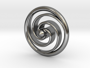 Spiral Spinning Top in Polished Silver