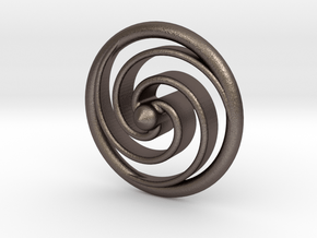 Spiral Spinning Top in Polished Bronzed Silver Steel