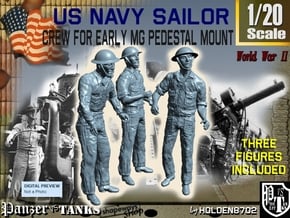 1-20 USN Early MG Mount Crew Set1 in White Natural Versatile Plastic