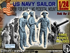 1-24 USN Early MG Mount Crew Set1 in White Natural Versatile Plastic
