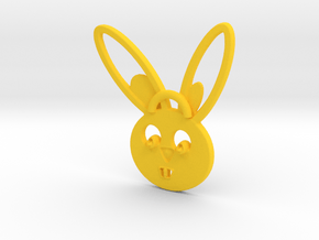 Rabbit pendant in Yellow Processed Versatile Plastic