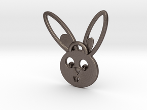Rabbit pendant in Polished Bronzed Silver Steel