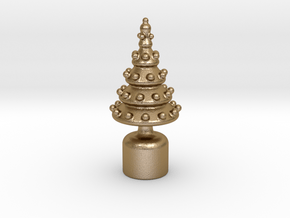 Christmas Ornament For Cork Stopper in Polished Gold Steel