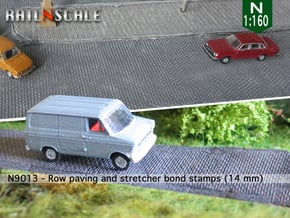 Row paving and stretcher bond stamps (N 1:160) in Smooth Fine Detail Plastic