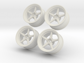  1.10 Touring Car Vossen VWS3 Wheels Set in White Natural Versatile Plastic